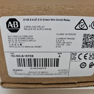 Allen Bradley 193-NXLB-1EFEB Overload Relay New In Box